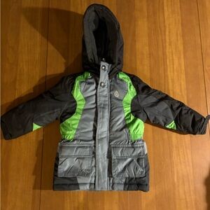 London Fog Children’s 3T Black and Green Hooded Jacket